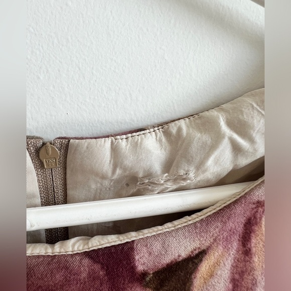 Vintage Brown & Pink Rose Floral Mini Dress Medium Romantic Whimsigoth Fairycore - Picture 4 of 9